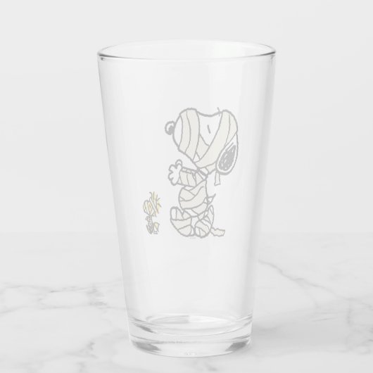 Snoopy en Woodstock Mummies Glas (Achterkant)
