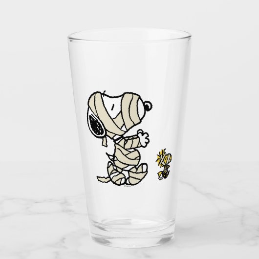 Snoopy en Woodstock Mummies Glas (Voorkant)