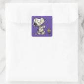 Snoopy en Woodstock Mummies Vierkante Sticker (Tas)