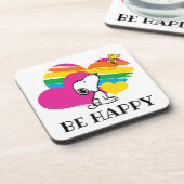 Snoopy en Woodstock | Rainboogharten Bier Onderzetter (Linkerzijde)