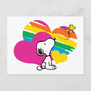 Snoopy en Woodstock   Rainboogharten Briefkaart