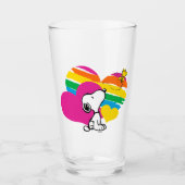 Snoopy en Woodstock | Rainboogharten Glas (Voorkant)