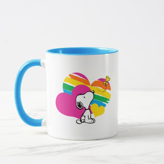 Snoopy en Woodstock | Rainboogharten Mok (Links)