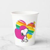 Snoopy en Woodstock | Rainboogharten Papieren Bekers (Voorkant)