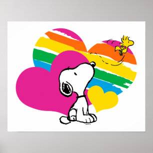 Snoopy en Woodstock   Rainboogharten Poster