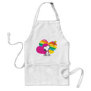 Snoopy en Woodstock   Rainboogharten Standaard Schort