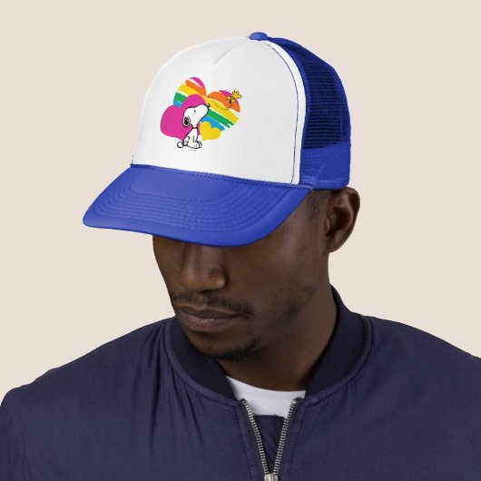Snoopy en Woodstock | Rainboogharten Trucker Pet (In situ)