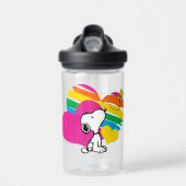 Snoopy en Woodstock | Rainboogharten Waterfles (Voorkant)
