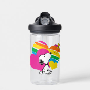 Snoopy en Woodstock   Rainboogharten Waterfles
