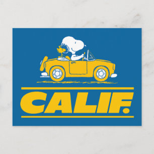 Snoopy en Woodstocks Californische roadtrip Briefkaart