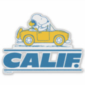 Snoopy en Woodstocks wegtocht door Californië Sticker (Voorkant)