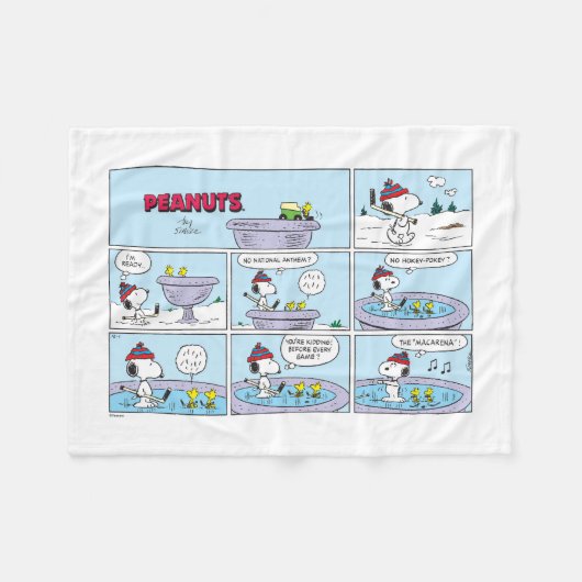Snoopy & Friends Hockey spel Fleece Deken (Voorkant (Horizontaal))