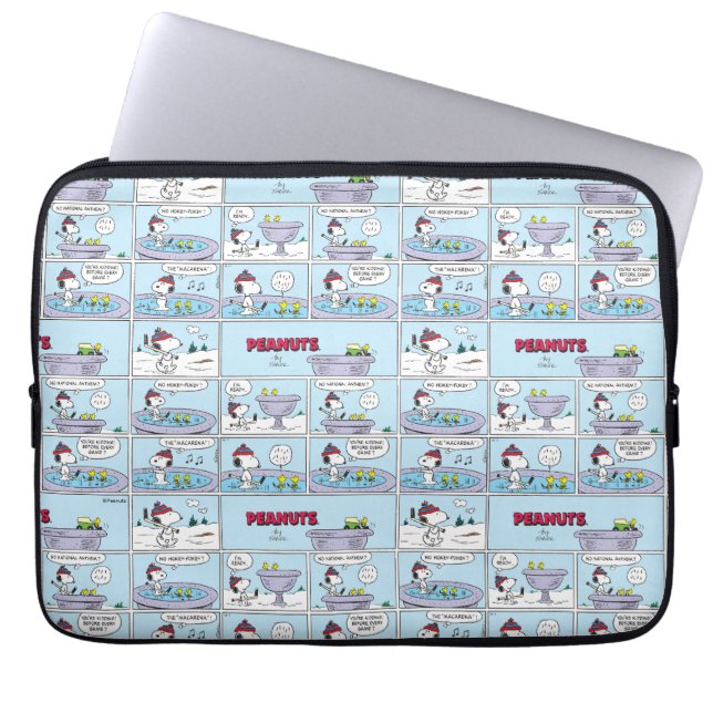 Snoopy & Friends Hockey spel Laptop Sleeve (Voorkant)