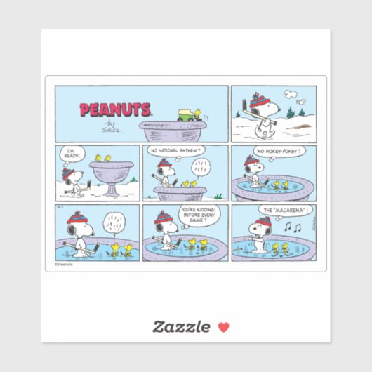 Snoopy & Friends Hockey spel Sticker (Vel)