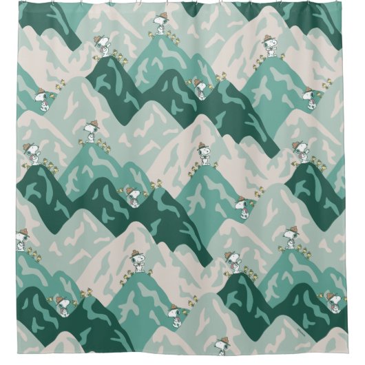 Snoopy Great Outdoor Pattern Douchegordijn (Voorkant)