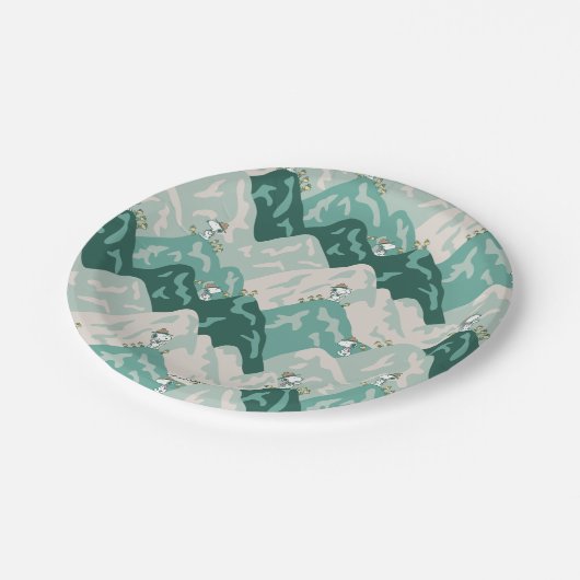 Snoopy Great Outdoor Pattern Papieren Bordje (Gekanteld)