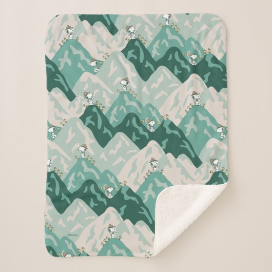 Snoopy Great Outdoor Pattern Sherpa Deken (Voorkant)