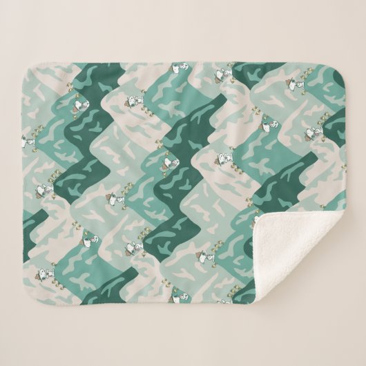 Snoopy Great Outdoor Pattern Sherpa Deken (Voorkant (horizontaal))