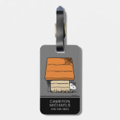 Snoopy Halloween Spin Web Doghouse Bagagelabel (Achterkant verticaal)