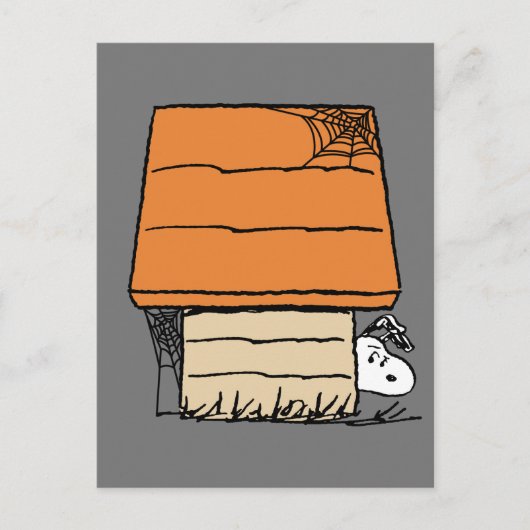 Snoopy Halloween Spin Web Doghouse Briefkaart (Voorkant)
