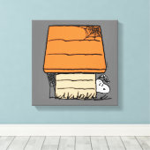 Snoopy Halloween Spin Web Doghouse Canvas Afdruk (Insitu (Houten vloer))