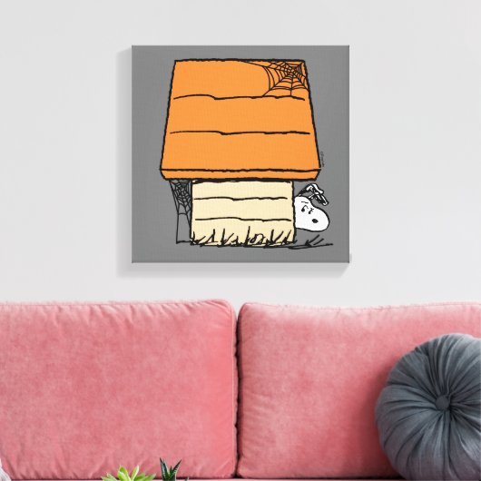 Snoopy Halloween Spin Web Doghouse Canvas Afdruk (Insitu (Woonkamer))