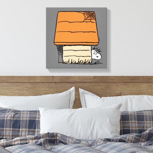 Snoopy Halloween Spin Web Doghouse Canvas Afdruk (Insitu (Slaapkamer))