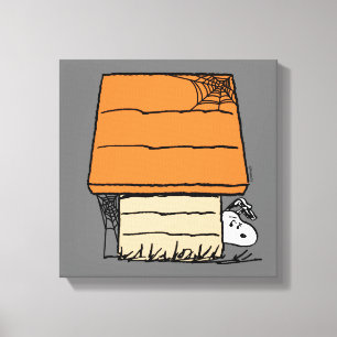 Snoopy Halloween Spin Web Doghouse Canvas Afdruk