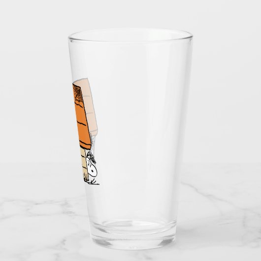 Snoopy Halloween Spin Web Doghouse Glas (Links)