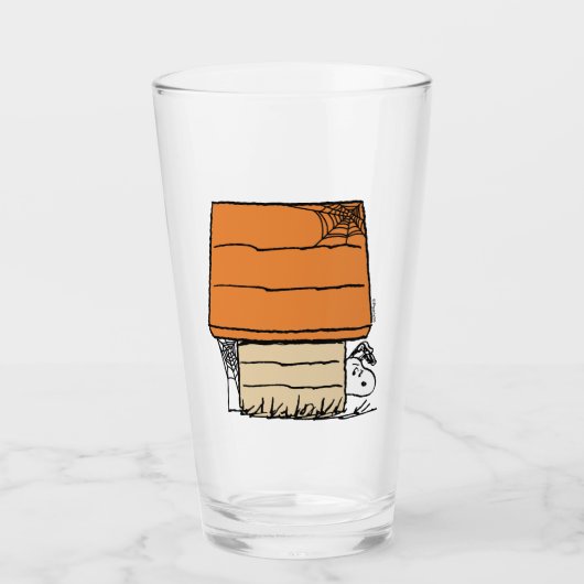 Snoopy Halloween Spin Web Doghouse Glas (Voorkant)