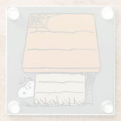 Snoopy Halloween Spin Web Doghouse Glazen Onderzetter (Achterkant)