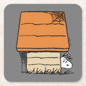 Snoopy Halloween Spin Web Doghouse Kartonnen Onderzetters (Voorkant)