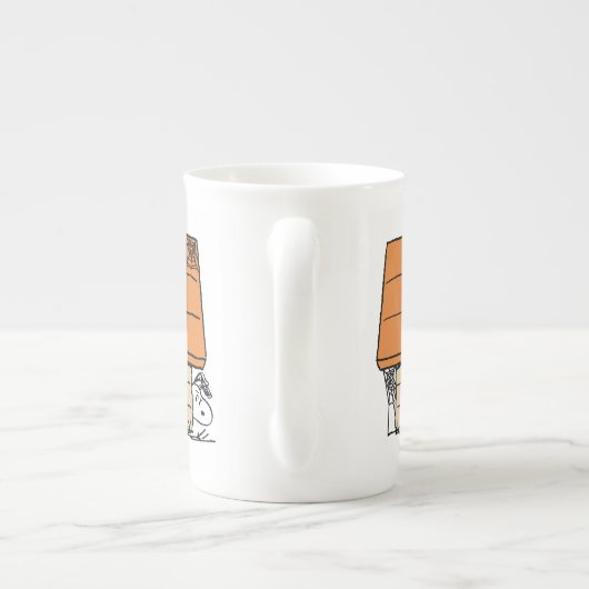 Snoopy Halloween Spin Web Doghouse Porselein Kop (Achterkant)