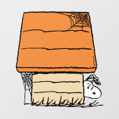 Snoopy Halloween Spin Web Doghouse Raamsticker (Vel)
