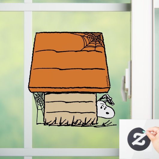 Snoopy Halloween Spin Web Doghouse Raamsticker (Huis)