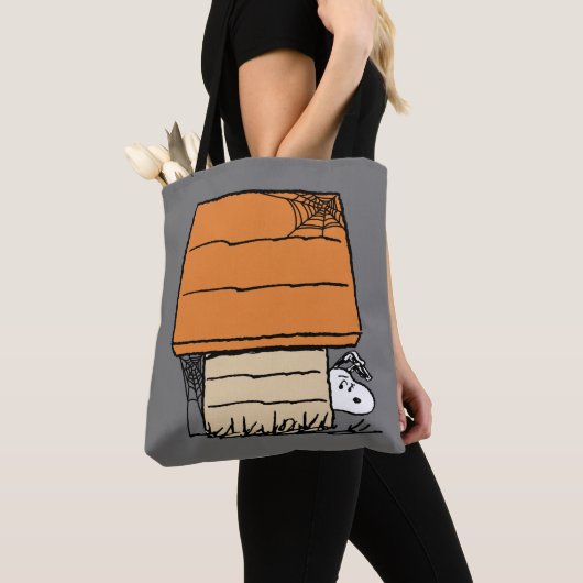 Snoopy Halloween Spin Web Doghouse Tote Bag (Dichtbij)