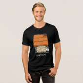 Snoopy Halloween Spin Web Doghouse Tri-Blend Shirt (Voorkant volledig)