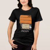 Snoopy Halloween Spin Web Doghouse Tri-Blend Shirt (Voorkant)