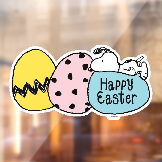 Snoopy - Happy Easter Raamsticker (Vel 2)