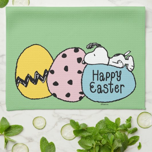 Snoopy - Happy Easter Theedoek (Gevouwen)