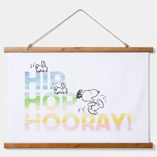 Snoopy Hip Hop Hooray Easter Hangend Wandkleed (Voorkant)