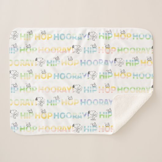 Snoopy Hip Hop Hooray Easter Sherpa Deken (Voorkant (horizontaal))