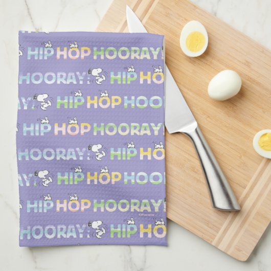 Snoopy Hip Hop Hooray Easter Theedoek (Quarter Fold)