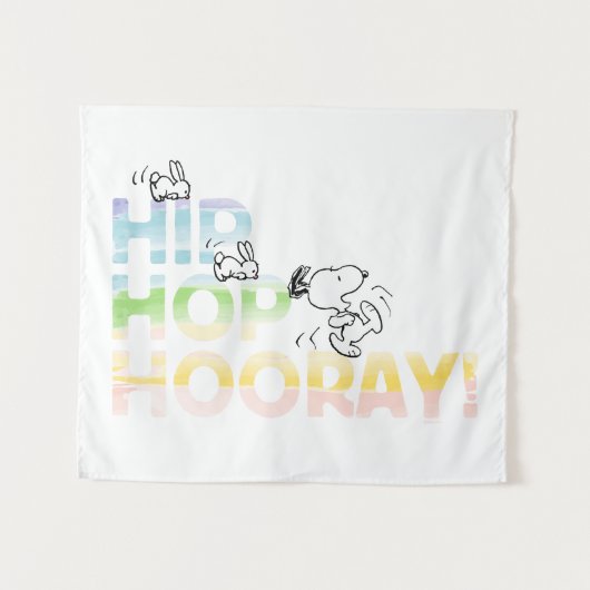 Snoopy Hip Hop Hooray Easter Wandkleed (Voorkant (horizontaal))