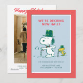 Snoopy Hoed Pepermunt Snoepgoed Feestdagenkaart (Voorkant / Achterkant)
