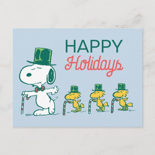 Snoopy Hoed Pepermunt Snoepgoed Feestdagenkaart (Voorkant)