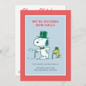 Snoopy Hoedje Pepermunt Snoepjes Feestdagenkaart (Voorkant / Achterkant)