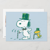 Snoopy Hoedje Pepermunt Snoepjes Feestdagenkaart (Voorkant / Achterkant)