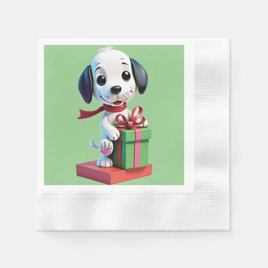 Snoopy holding geschenkdoos servet (Voorkant)