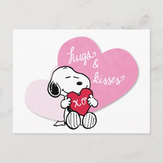Snoopy Hugs & Kisses Briefkaart (Voorkant)